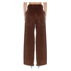 Outlet Corduroy Bukser med bredde ben og plisseringer Dame Bukser