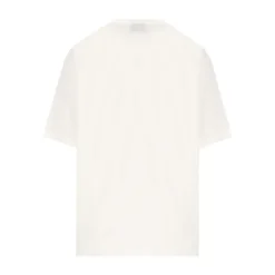 Clearance Cotton Jersey and Silk T-Shirt with Print Dame T-Shirts