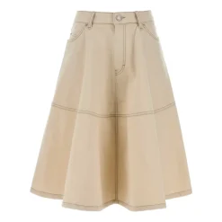 Discount Cotton Midi Skirt Dame Nederdele