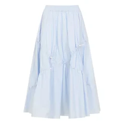Discount Cotton Poplin Midi Skirt Dame Nederdele