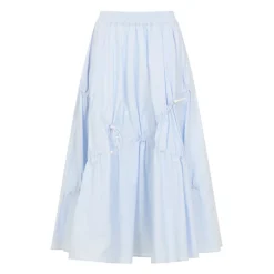 Discount Cotton Poplin Midi Skirt Dame Nederdele
