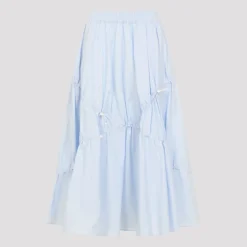 Discount Cotton Poplin Midi Skirt Dame Nederdele