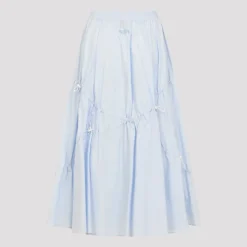 Discount Cotton Poplin Midi Skirt Dame Nederdele