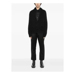 Outlet Cotton Silk Shawl Collar Cardigan Strik