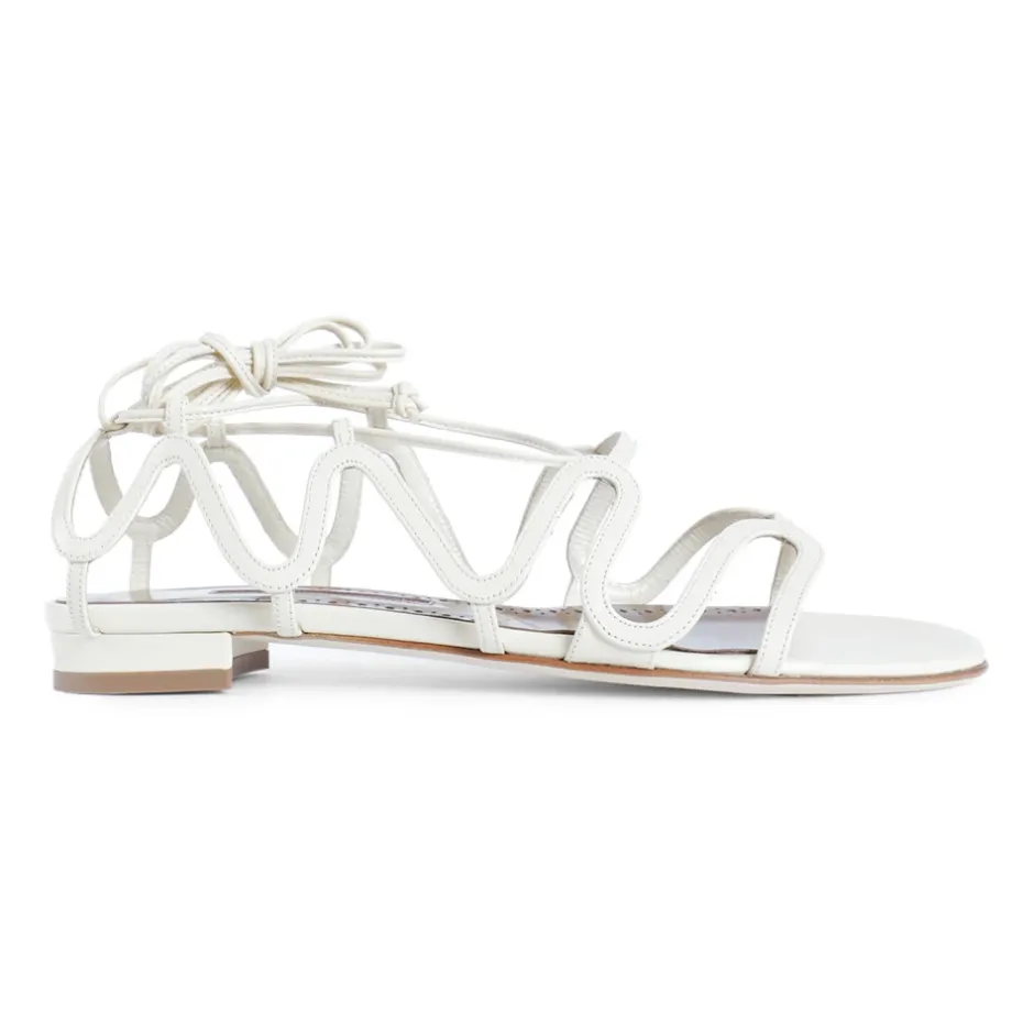 New Creme Cage Ankelrem Hæle Dame Sandaler