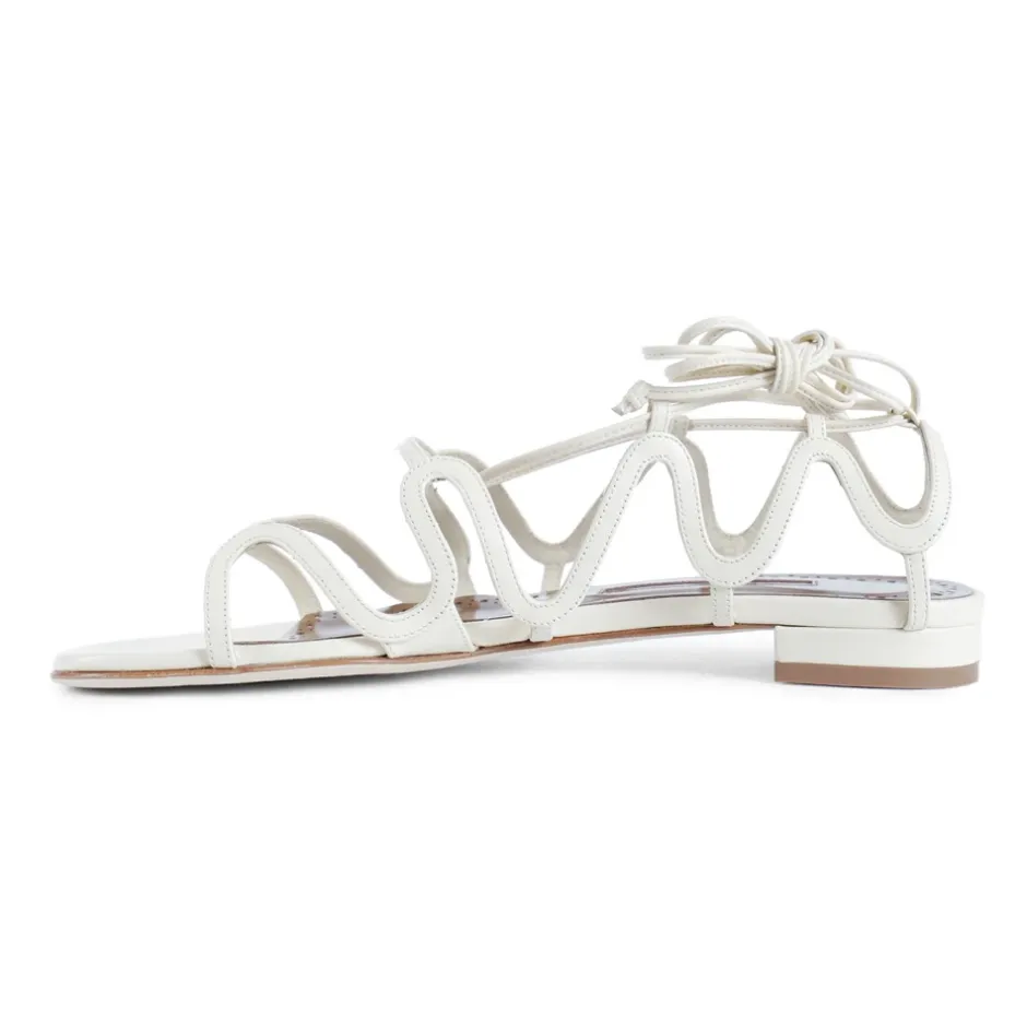 New Creme Cage Ankelrem Hæle Dame Sandaler