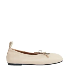 Best Creme Læder Ballerina Sko Dame Ballerina Sko