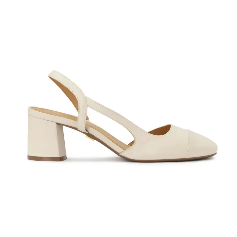 Discount Creme pumps med udskåret overdel Dame Pumps|Stiletter