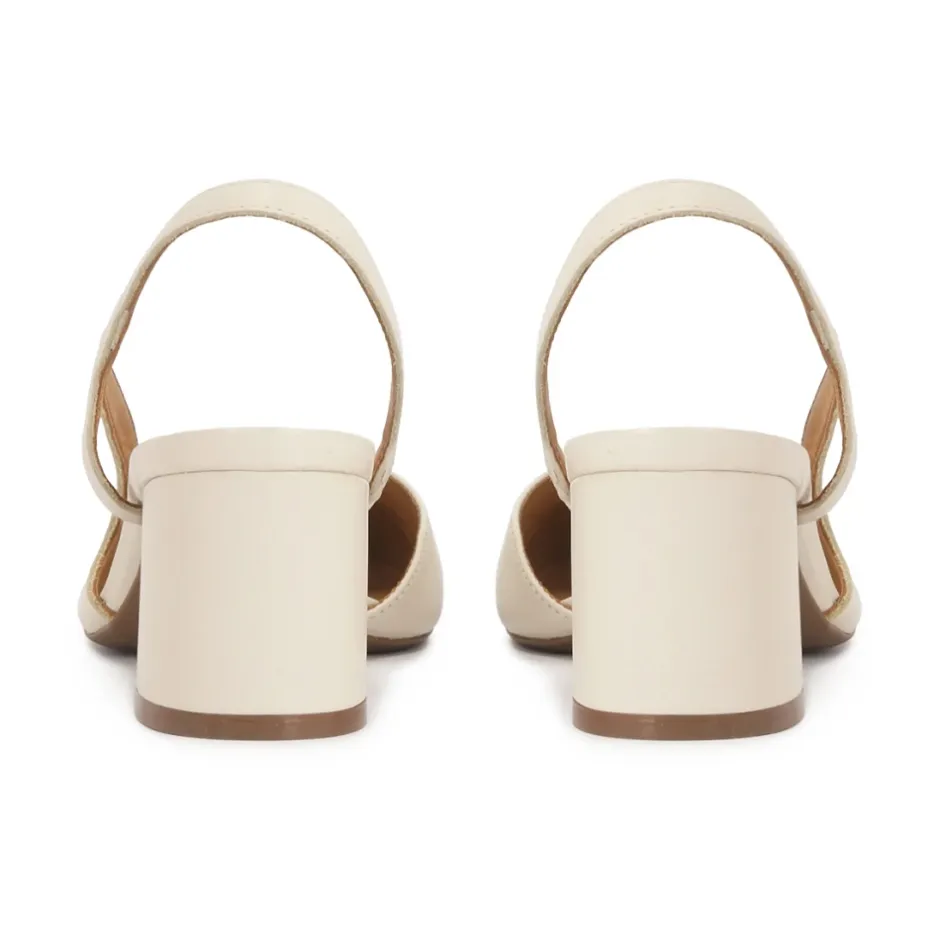 Discount Creme pumps med udskåret overdel Dame Pumps|Stiletter