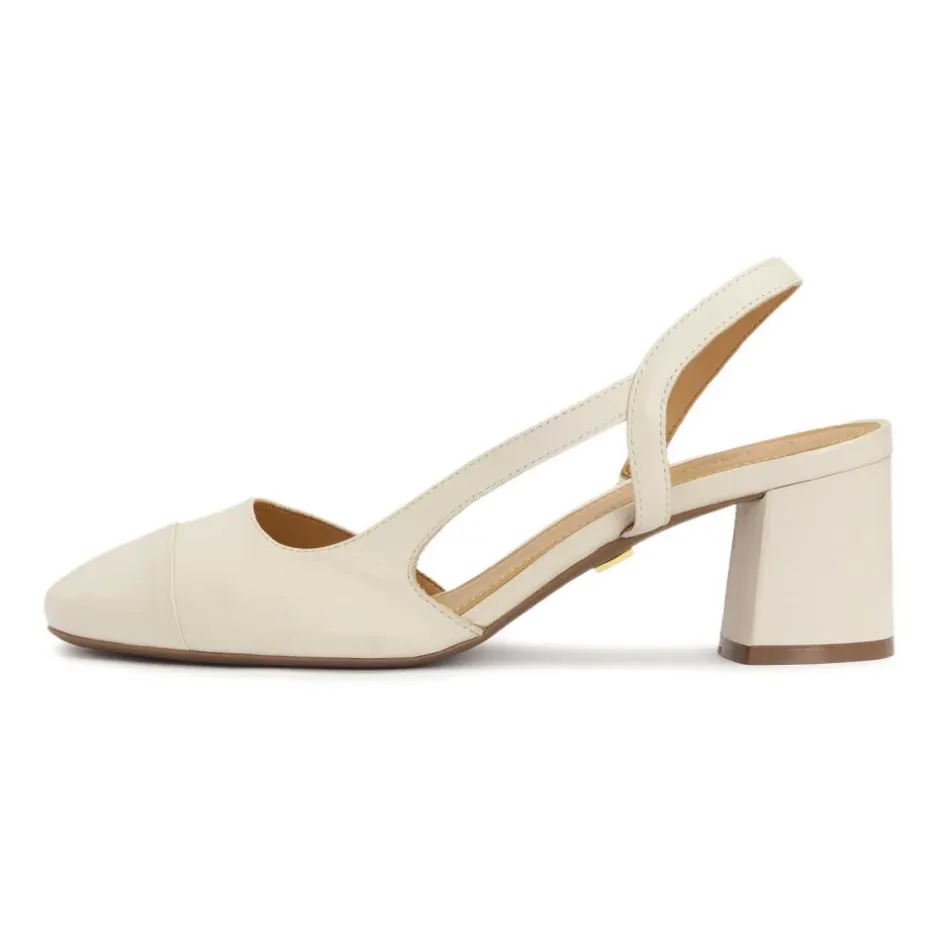 Discount Creme pumps med udskåret overdel Dame Pumps|Stiletter