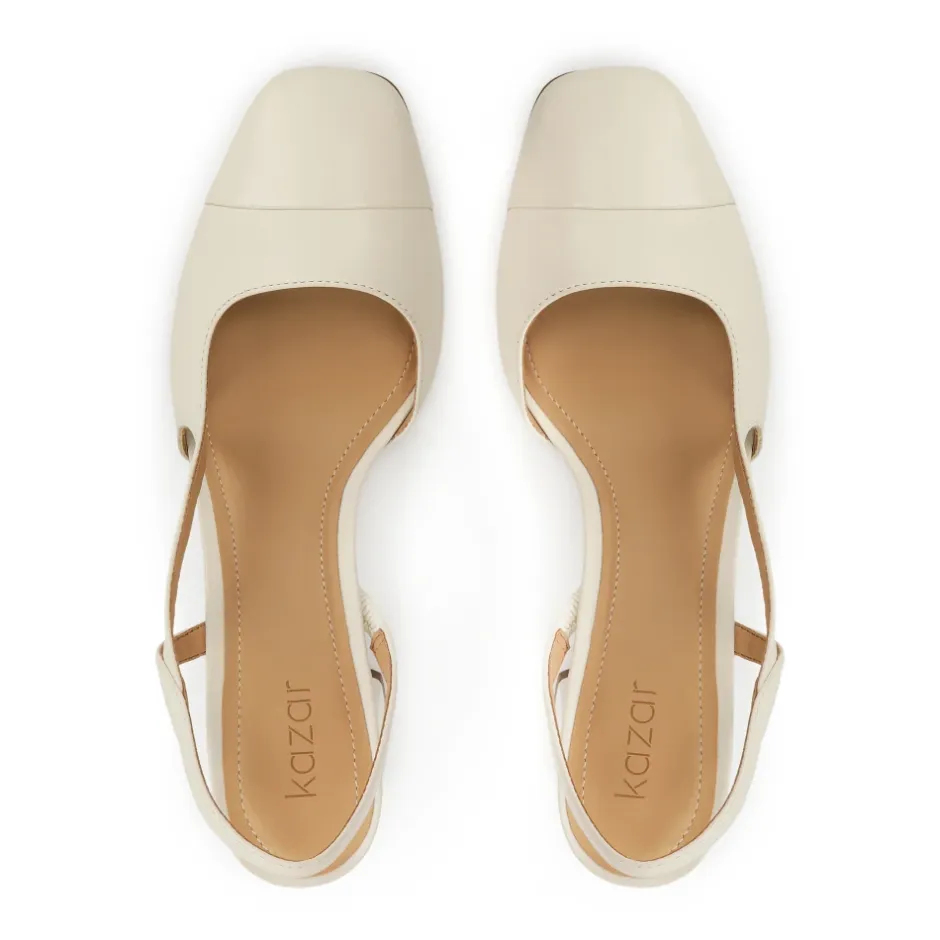 Discount Creme pumps med udskåret overdel Dame Pumps|Stiletter