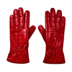 Hot Croc Embossed Logo Læderhandsker Dame Handsker