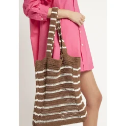 Clearance Crochet Tote Bag Dame Indkøbstasker