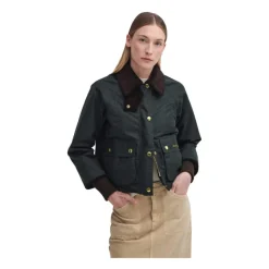 Hot Cropped Beadnell Waxed Jacket Dame Jakker