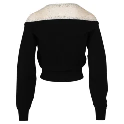 Hot Cropped Cardigan med Transparente Stropper og Rhinestones Dame Striktrøjer & Sweatere