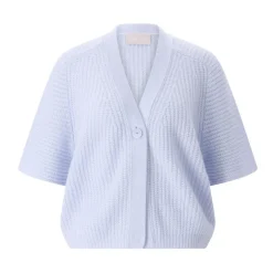 Cropped Cashmere and Cotton Cardigan Dame Striktrøjer & Sweatere