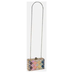 Clearance Crystal Quilt Box Clutch Dame Clutch