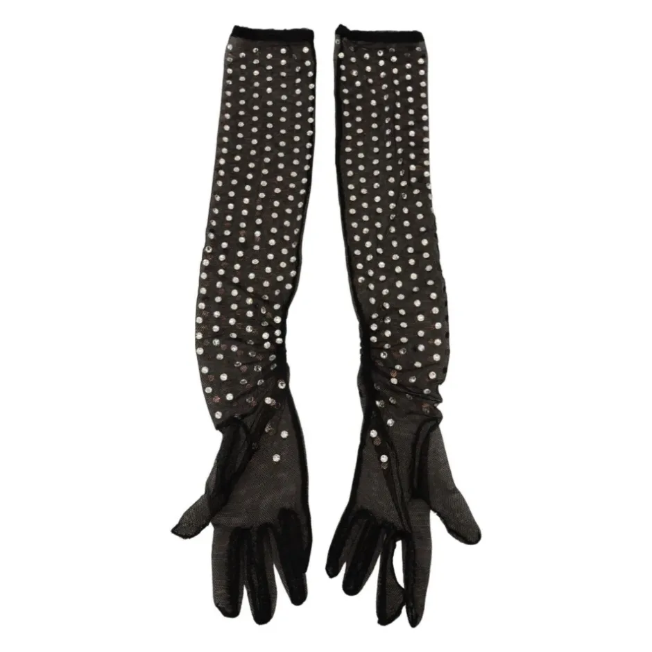 New Crystal-Embellished Mesh Gloves Dame Handsker