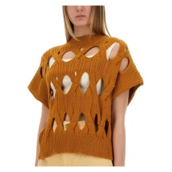 Discount Cut-Out Strikket Sweater Vest Dame Striktrøjer & Sweatere