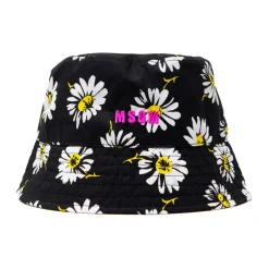 Best Daisy-Print Logo-Broderet Bomulds Bucket Hat Dame Huer, Kasketter & Hatte|Huer & Kasketter