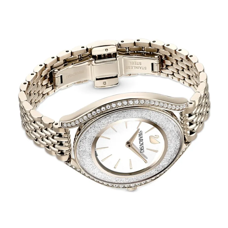 Sale Damearmbåndsur Crystalline Aura Ur Schweizisk Produktion, Metalarmbånd, Gylden, Champagne-Gylden Finish 5519456 Dame Ure
