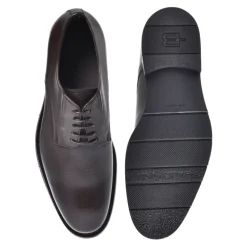 New Dark brown leather and tumbled leather lace-ups Business Sko