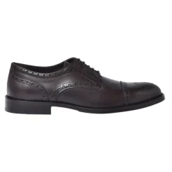 Discount Dark brown leather lace-ups Business Sko