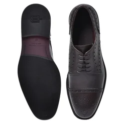 Discount Dark brown leather lace-ups Business Sko