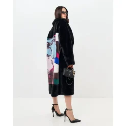 Clearance Deluxe Lang Rygprint Frakke Lovers Dame Frakker