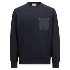 Clearance Denim Brystlomme Bomuldssweatshirt Sweatshirts
