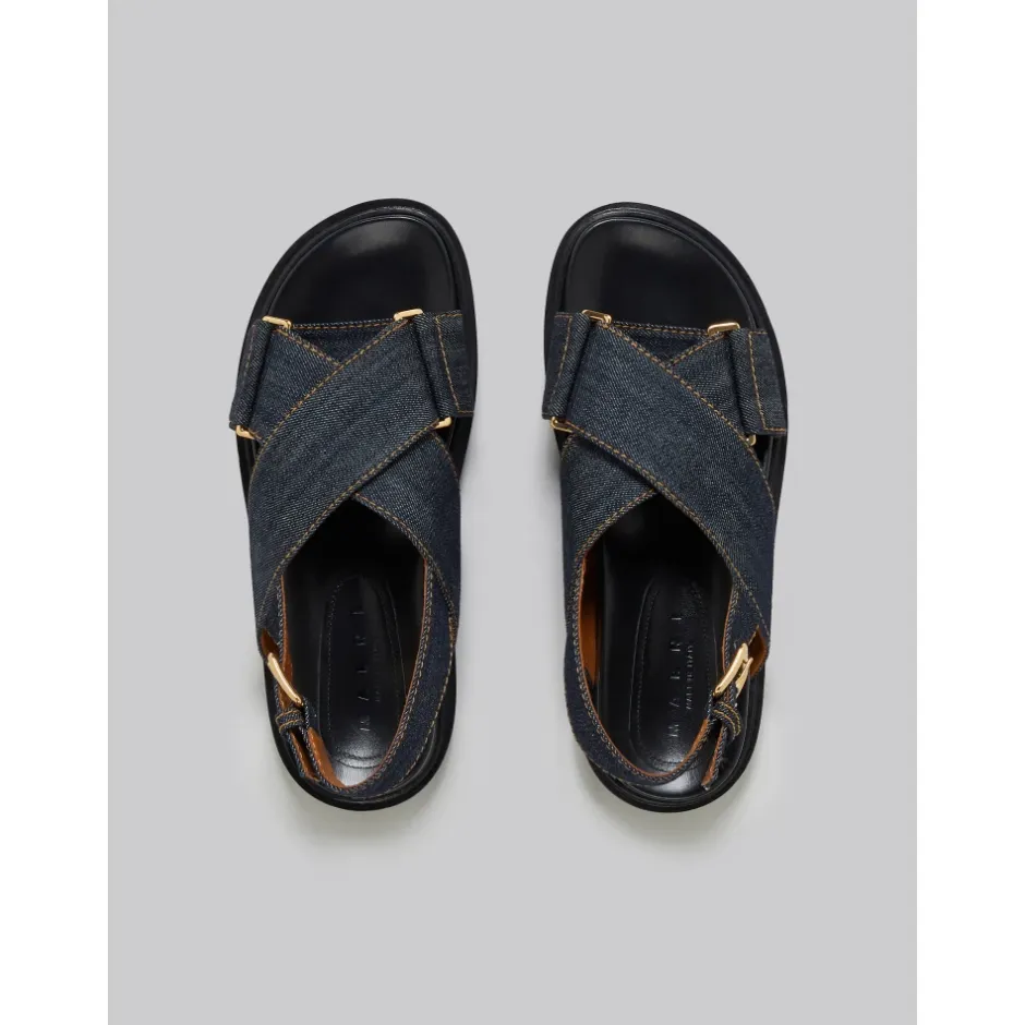 Hot Denim Criss-Cross Sandal Dame Sandaler