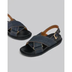 Hot Denim Criss-Cross Sandal Dame Sandaler