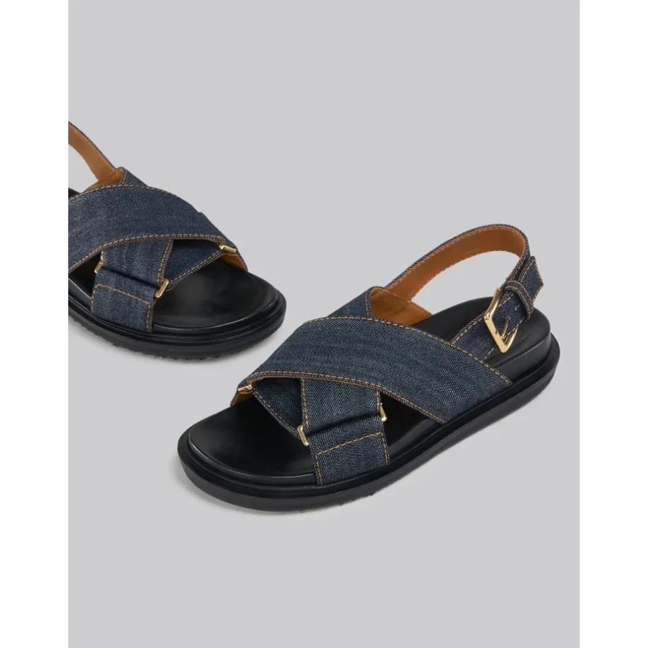 Hot Denim Criss-Cross Sandal Dame Sandaler