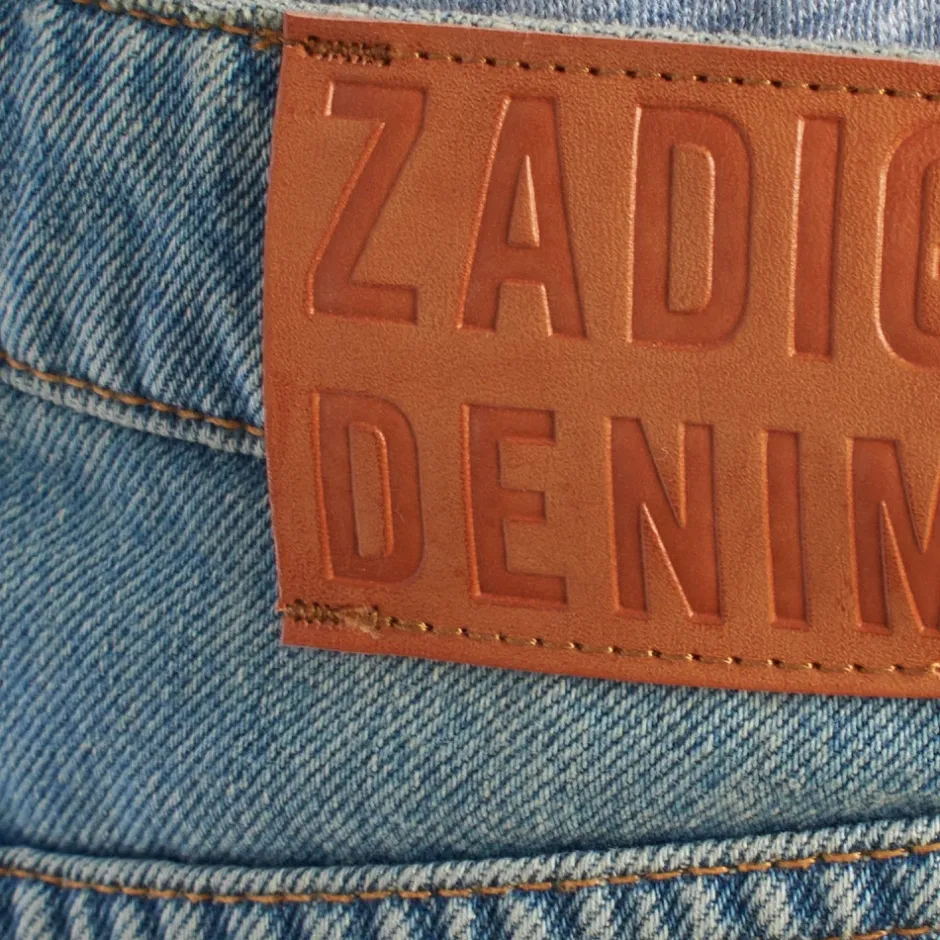 Sale Denim Mini Nederdel med Distressed Effekt Dame Nederdele