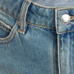 Sale Denim Mini Nederdel med Distressed Effekt Dame Nederdele