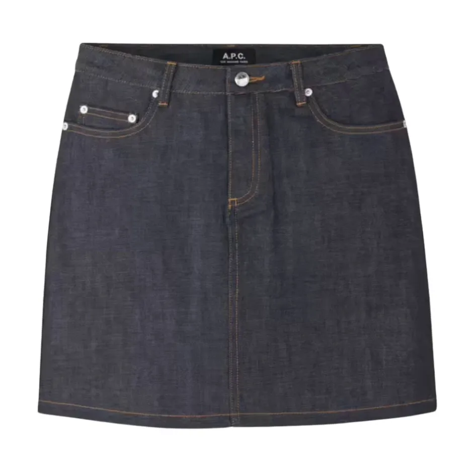 Hot Denim Mini Nederdel med Indigo Kant Dame Nederdele
