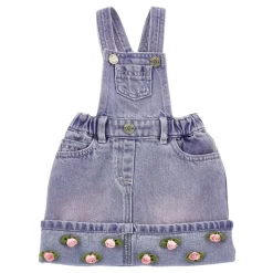 Discount Denim Overalls med Små Roser Børn Jumpsuits