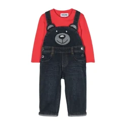Clearance Denim Salopette og langærmet T-shirt sæt Børn Jumpsuits