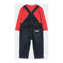 Clearance Denim Salopette og langærmet T-shirt sæt Børn Jumpsuits