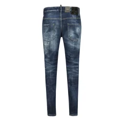 Denim stretch jeans med malingssprøjt Jeans