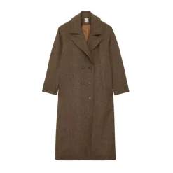 Online Denise Brown Uld Herringbone Frakke Dame Frakker