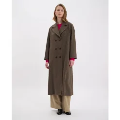 Online Denise Brown Uld Herringbone Frakke Dame Frakker
