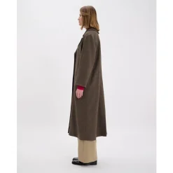 Online Denise Brown Uld Herringbone Frakke Dame Frakker