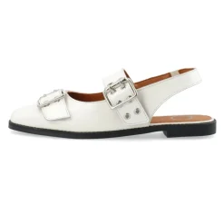 Outlet DIANA Mary Jane Patent Ballerinas Off White Dame Ballerina Sko