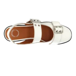Outlet DIANA Mary Jane Patent Ballerinas Off White Dame Ballerina Sko