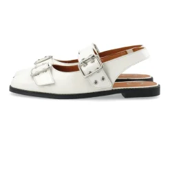 Outlet DIANA Mary Jane Patent Ballerinas Off White Dame Ballerina Sko