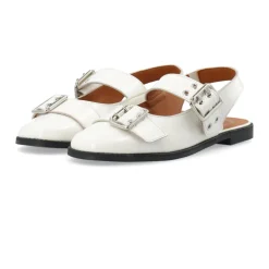 Outlet DIANA Mary Jane Patent Ballerinas Off White Dame Ballerina Sko