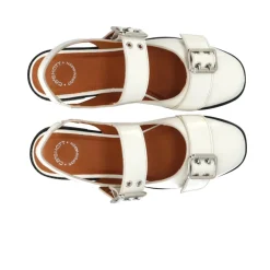 Outlet DIANA Mary Jane Patent Ballerinas Off White Dame Ballerina Sko