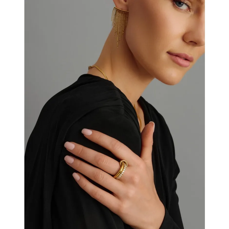 Hot Double Band Ring in Gold Dame Smykker