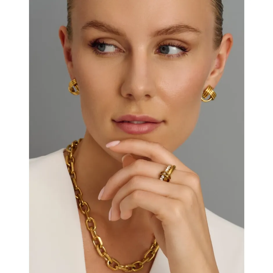 Hot Double Band Ring in Gold Dame Smykker